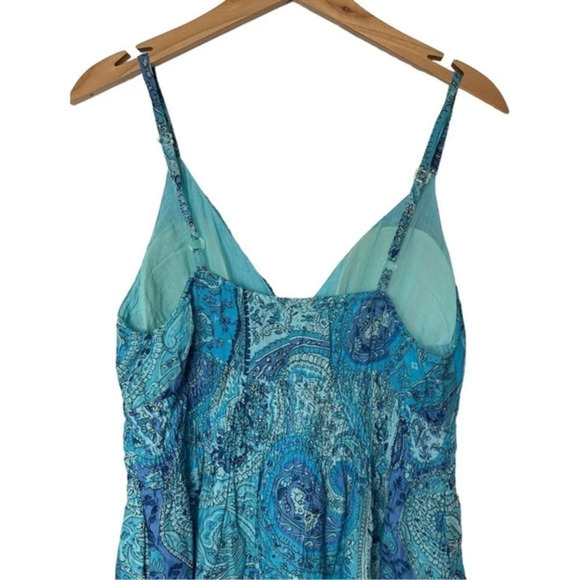 Blue paisley boho maxi sundress size M - Picture 4 of 5